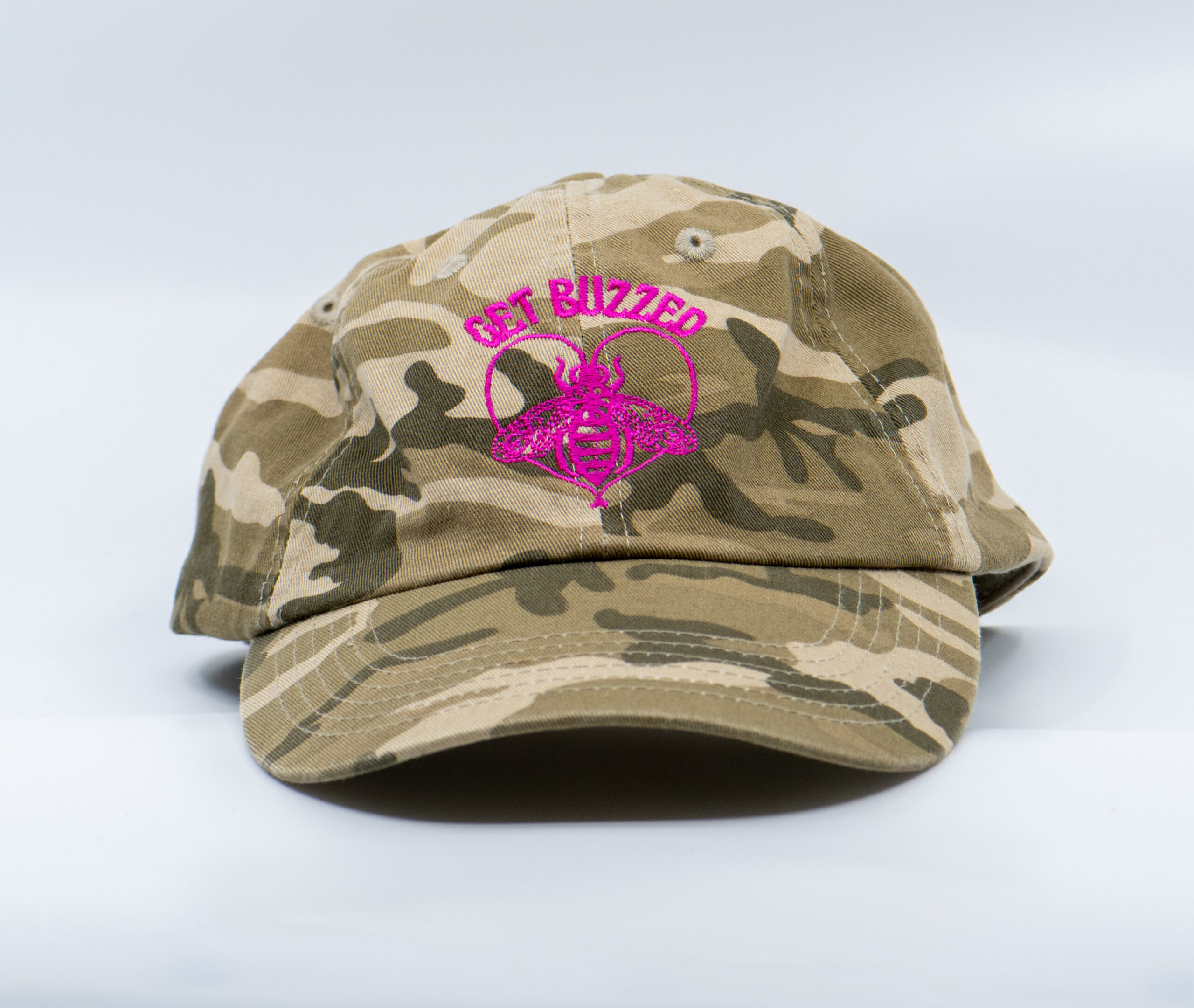 Get Buzzed Classic Dad Hat (Camo/Pink)