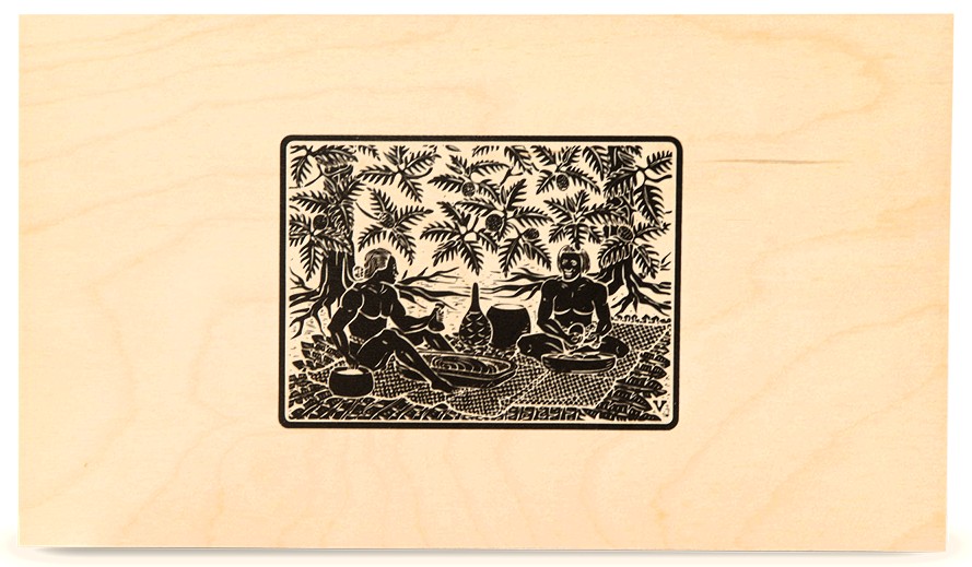 Block Print Logo Wood Gift Box (Large)