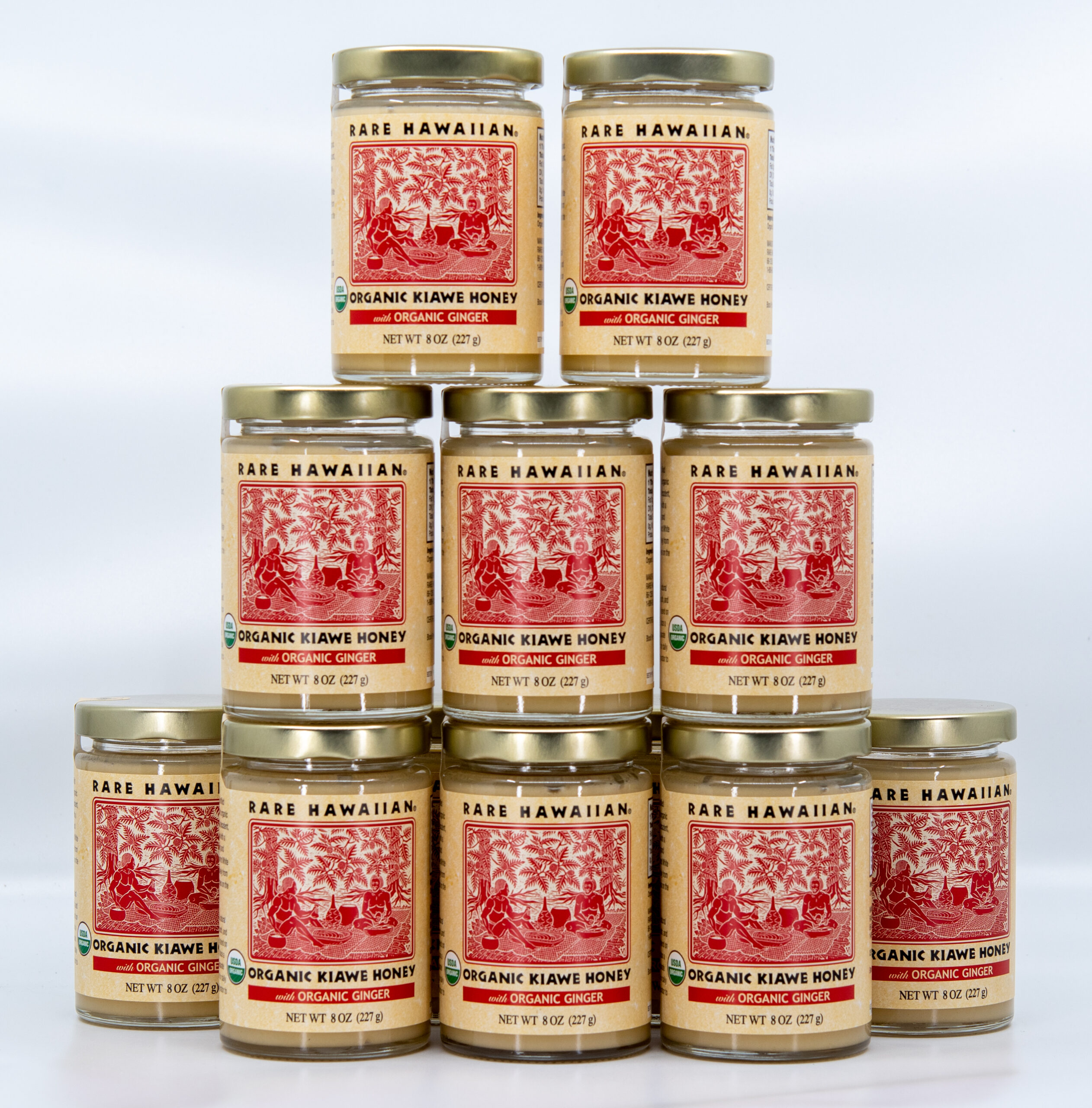 Organic Kiawe Honey with Ginger 8 oz. (Case of 12)