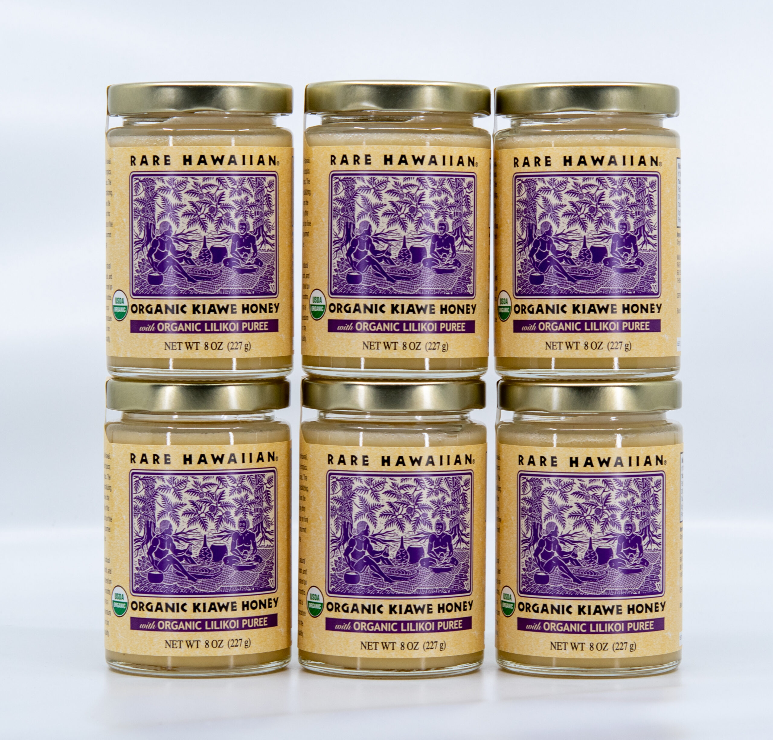 Organic Kiawe Honey with Lilikoi 8 oz. (6 pack)